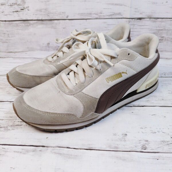 PUMA プーマ スニーカー レディース ベージュ×ブラウン 24cm