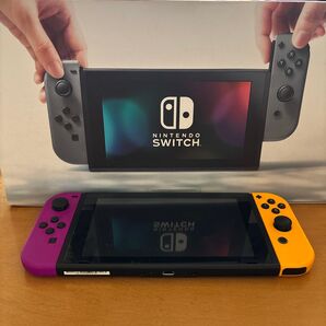 Nintendo Switch 本体 パープル/オレンジ 箱あり 収納カバーつき