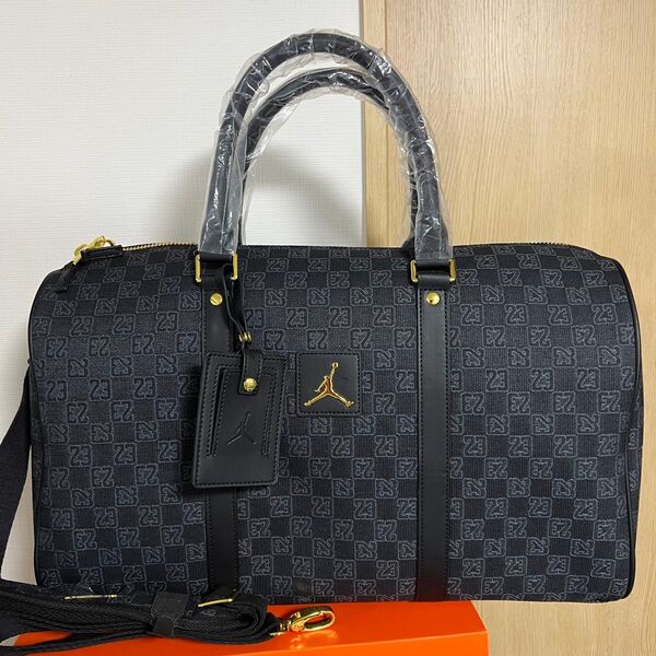 JORDAN MONOGRAM DUFFLE BAG BLACK グッチ GUCCI PVC ボストンバッグ ハンドバッグ カーフ