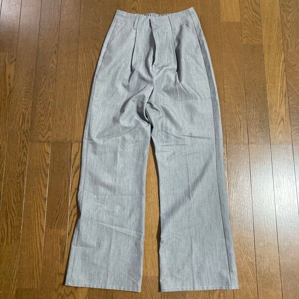 ワイドパンツ グレー レディース M スラックスのような