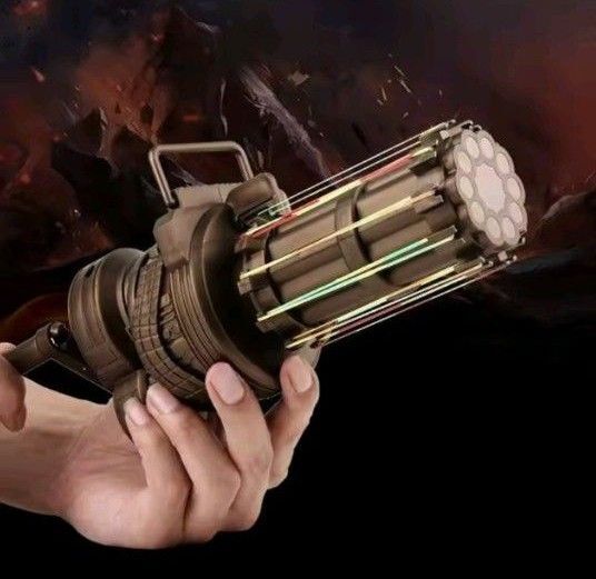 新品 連射ガトリング砲 輪ゴム銃リボルバー式回転 フィジェットトイ ガンタイプ