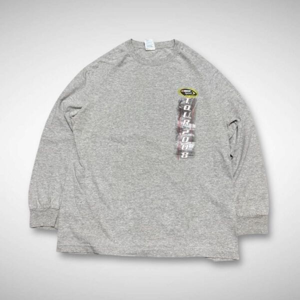 00s NASCAR ロンT 長袖Tシャツカットソー グレーナスカーレーシングusa古着スプリントカップ 2008 ツアー