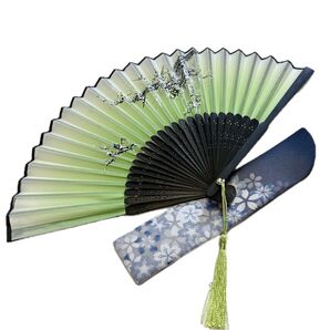 扇子・扇子入れ 【E→2番】 オシャレな房付き 刺繍入り