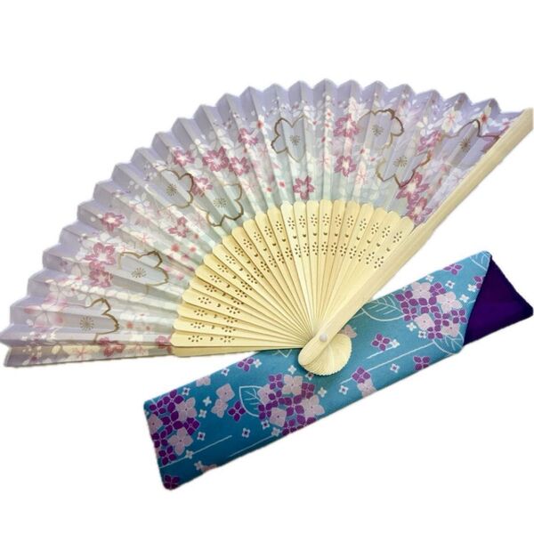 扇子・扇子入れ 2点セット 【Wの2番】 花柄
