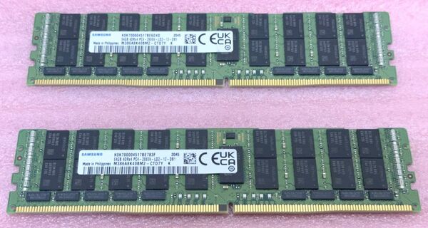 SEC M386A8K40BM2-CTD7Y 2枚セット◆PC4-2666V DDR4 ECC LRDIMM 128GB@64GB