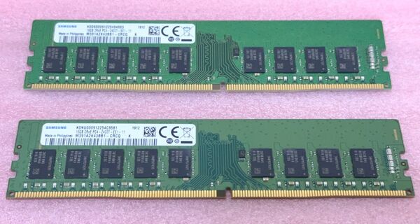 Samsung M391A2K43BB1-CRCQ 2枚■PC4-2400T DDR4 ECC UDIMM 32GB@16GB