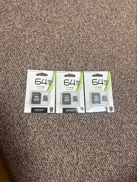 ■ 商品内容・HIDISC 64GB microSDXCカード Class 10 3個【新品、未使用】