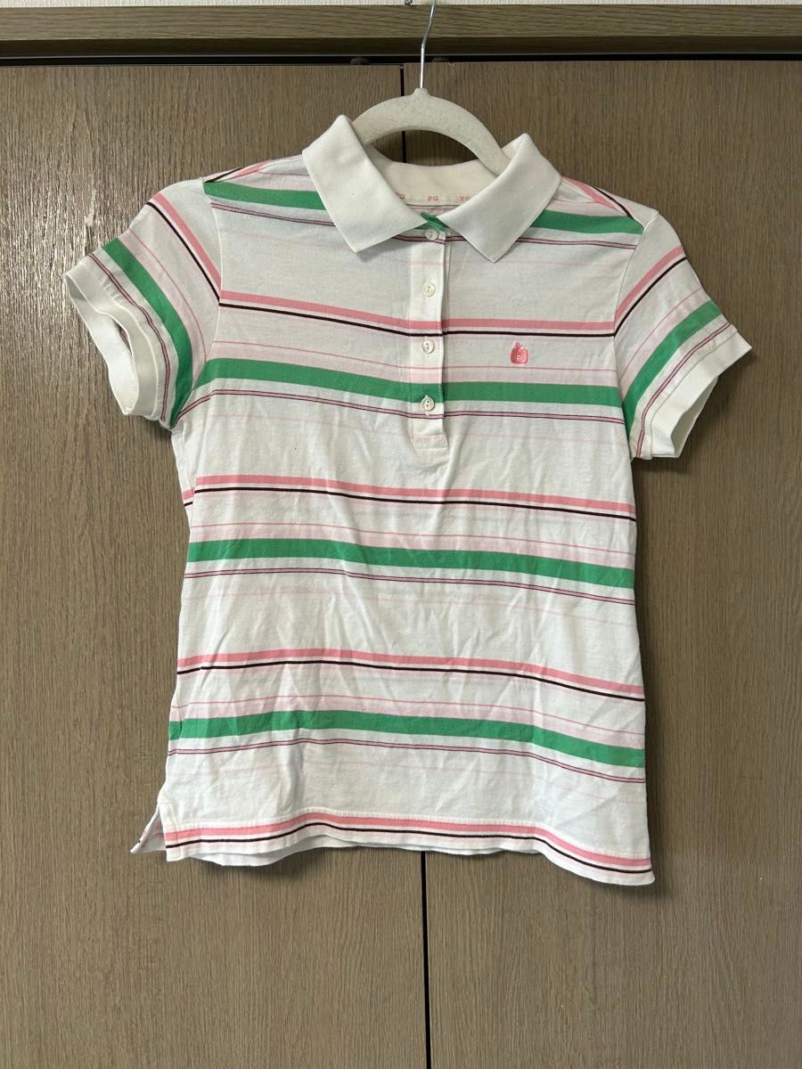 パーリーゲイツ PEARY GATES ポロシャツ ボーダー柄 S相当