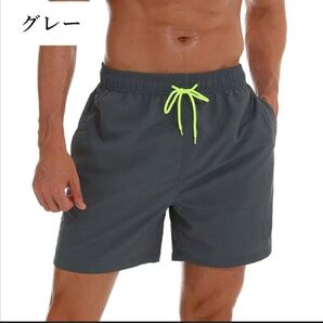 メンズ 水着 スイムウェア ショート パンツ グレー XL 裏地メッシュ 新品未使用品