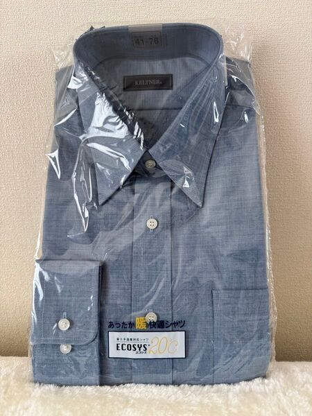 長袖 ワイシャツ ブルー系 41-76 L