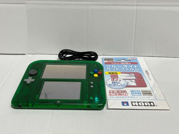 ニンテンドー2DS本体ポケットモンスターグリーンブルーライトカット液晶保護フィルムUSB充電ケーブル付き ポケモン