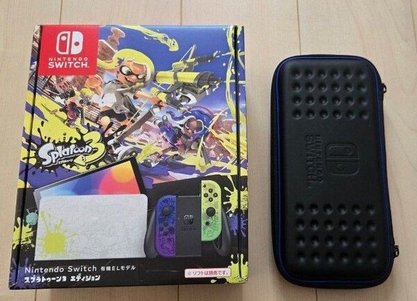 【美品/起動確認済】Nintendo Switch 有機EL スプラトゥーン3エディション本体 箱・付属品あり・ポーチ付き