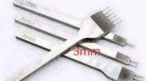 菱目打ち 3mm ピッチ 4本セット(1, 2, 4, 6本目) 革 穴あけ レザークラフト工具