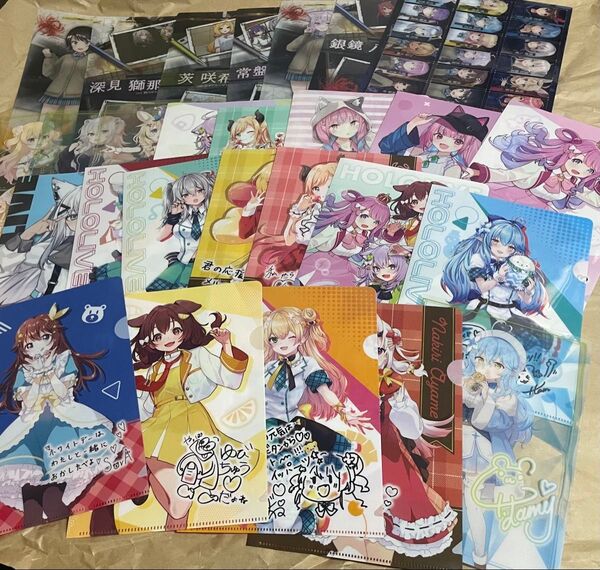 ホロライブ hololive 大量 クリアファイル 下敷き グッズ まとめ セット 雪花ラミィ 湊あくあ 獅白ぼたん