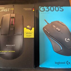 新品未開封ゲーミングマウス Logicool G300s & ROCCAT Burst Core 2個セット