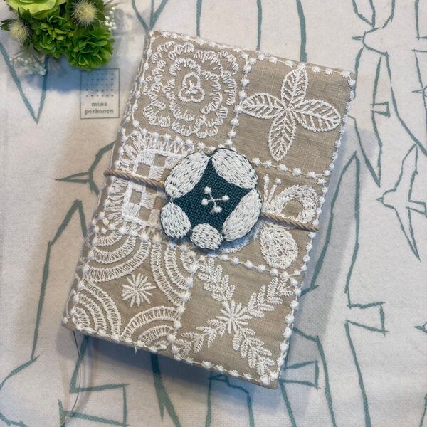 ミナペルホネンforest tile A6 文庫本カバー ほぼ日手帳カバー ハンドメイド