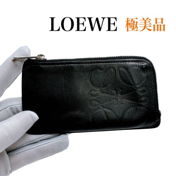 ロエベ レザーアナグラム L字ファスナー コインケース LOEWE 美品