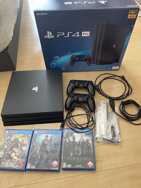 PS4 Pro 1TB Black 色々セットCUH-7100B 動作品