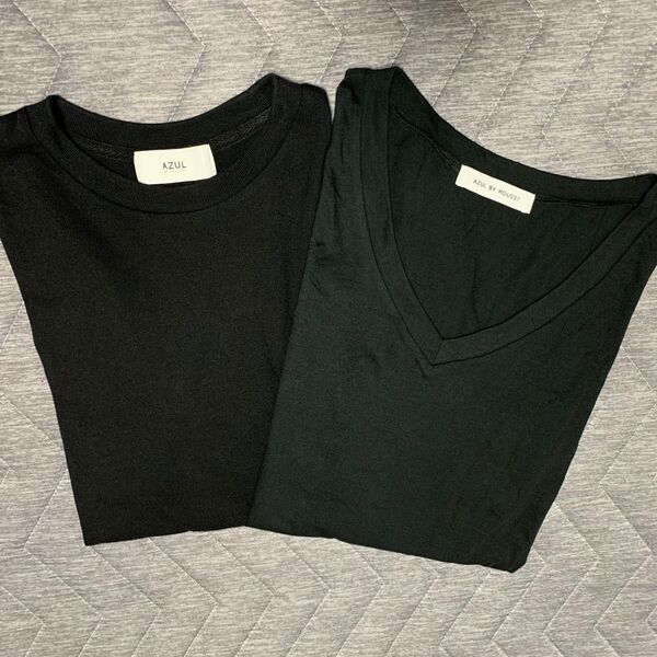 AZUL by moussy アズールバイマウジー 黒 ブラック Tシャツ 半袖 セット トップス