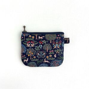森 動物 ミニポーチ ハンドメイド 小銭入れ カード入れ No.570