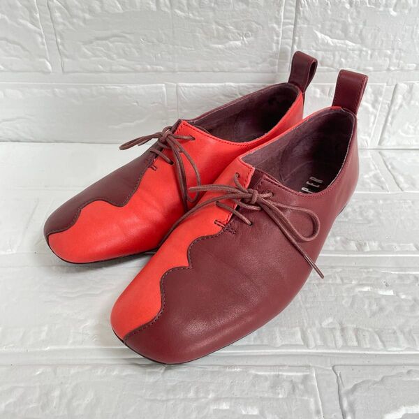 【希少・美品】CAMPER twins レザーシューズ 35 パンプス 22.5 カンペール スニーカー 革靴 バイカラー