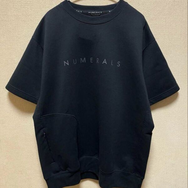 NUMERALS/UNISEX/スウェット半袖/Tシャツ/黒ブラック/L