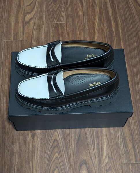G.H.BASS BA11510 BLACK&WHITE LARSON ラーソン ラバーソール メンズ 25cm
