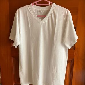 メンズ 半袖Tシャツ Vネック 白 Lサイズ 未使用に近い
