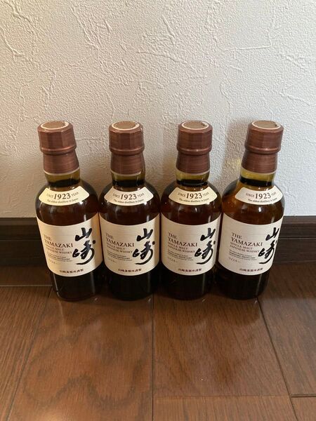 サントリー シングルモルトウイスキー 山崎 ミニボトル180ml 4本未開栓