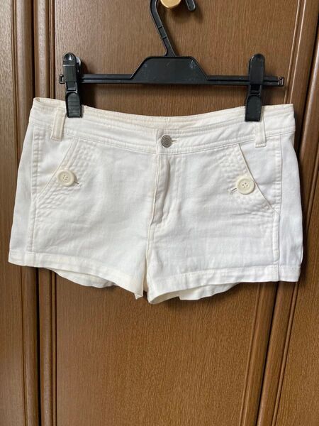 白 ホワイト デニムショートパンツ 短パン ホットパンツ ショートデニム