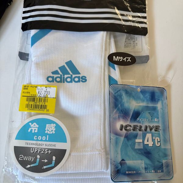 adidas アームカバー woman Mサイズ ICELIVE 冷感 UPF25+ 未使用 定価2500円