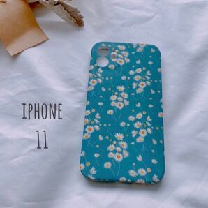 iphone11 iphoneケース 花柄 スマホケース 青 ソフトケース