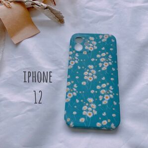 iphone12 iphoneケース 花柄 スマホケース 青 ソフトケース