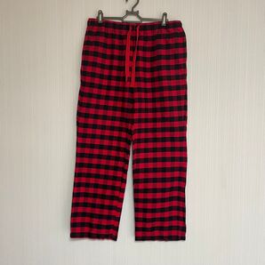 ユニクロ チェック コットンパンツ Lサイズ