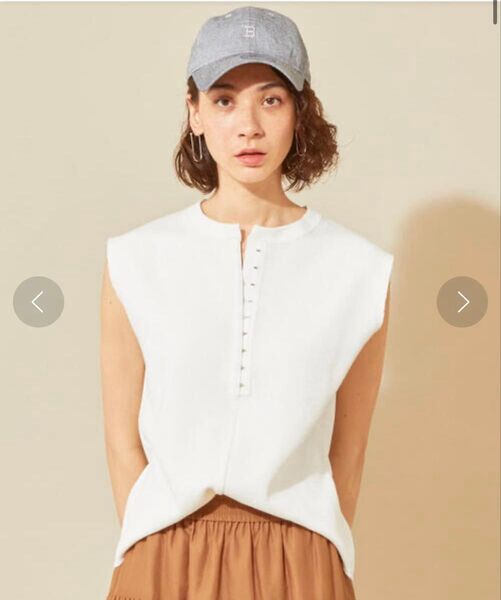 BEAUTY&YOUTH ハニカムホックヘンリーネックノースリーブカット ソーO ビューティーアンドユース ユナイテッドアローズ