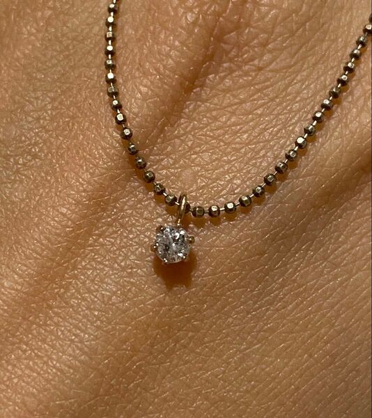 K18金 一粒天然ダイヤモンドネックレストップのみ 0.1ct 18金ゴールド