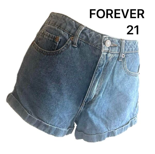 FOREVER21 デニムショートパンツ ブルー レディース24