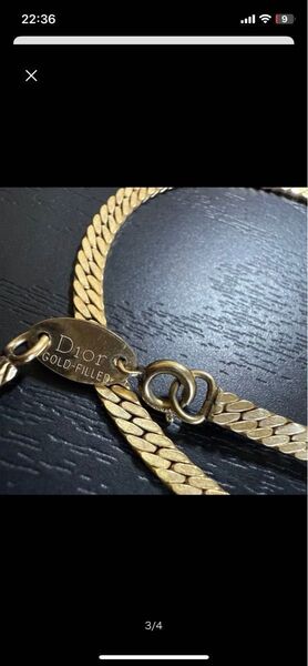 Christian Dior クリスチャンディオール 喜平チェーンネックレス ゴールドカラー ビンテージ シンプル 美品