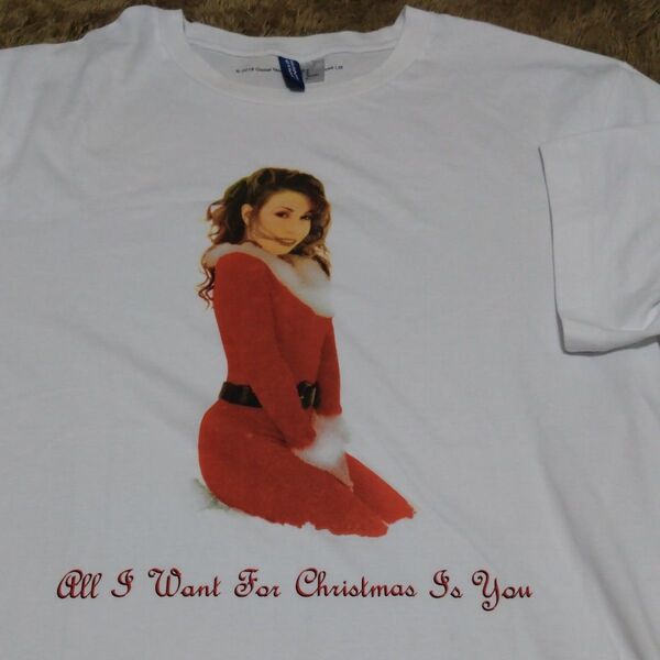 H&M マライア・キャリー クリスマス Tシャツ Mサイズ 白 ホワイト