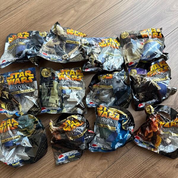 スターウォーズ エピソード3 ペプシ ボトルキャップ フィギュア まとめ売り 12個 未開封