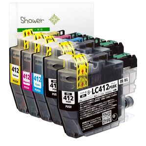 Shower LC412-4PK BK顔料/PGBK +LC412PGBK 合計5本セット