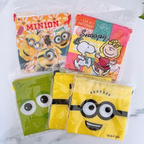 【新品未使用】巾着袋 小物入れ ポーチ ミニオン スヌーピー ディズニー
