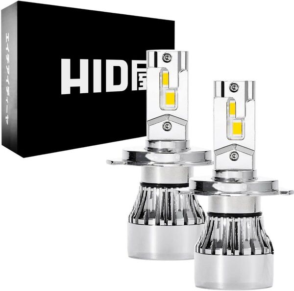 HID屋 H4 H/L LED ヘッドライト 電球色 2本セット 28500cd(カンデラ) 型番:HE0404