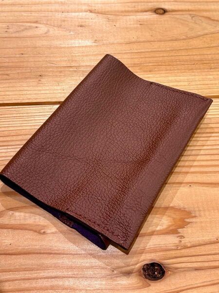 ハンドメイド 文庫本ブックカバー 高級牛革