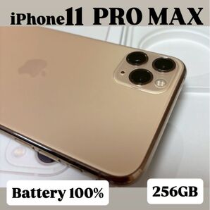 【美品】【SIMフリー】【バッテリー100%】iPhone11 PROMAX 256GB ゴールド