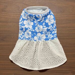 接触冷感 ハワイアン レースワンピース XSサイズ 夏服 ハンドメイド