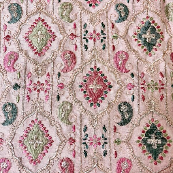 インド刺繍生地 ピンク
