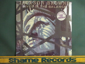 Jackson Browne ： Lives In The Balance LP // For America / Black And White / 落札5点で送料無料