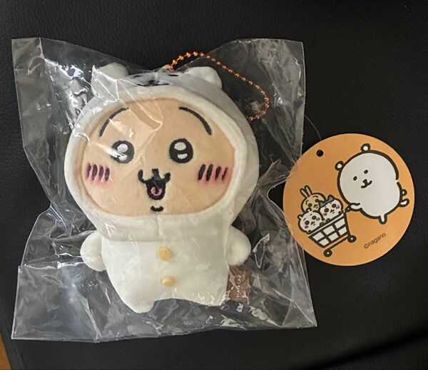ナガノのくま ちいかわにかぶられたぶちミニマスコット(うさぎ) ぬいぐるみ ナガノキャラクターズ ストラップ ナガノマーケット