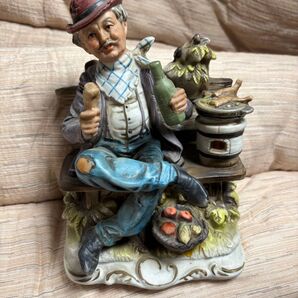 陶器フィギュリン 男性 食べ物 飲み物